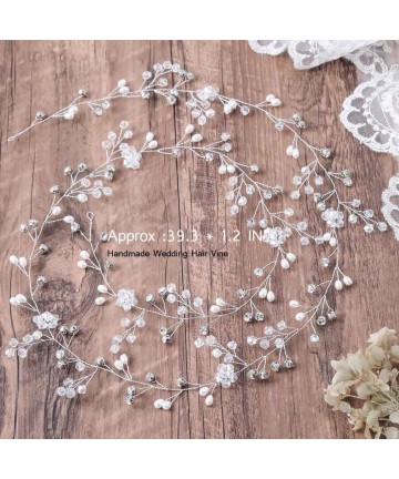 Headbands Wedding Hair Vine Long Bridal Headband Hair Accessories for Bride and Bridesmaid (100cm / 39.3inches) (Silver) - CG...