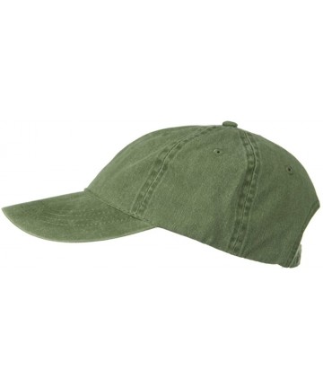 Baseball Caps 6 Panel Low Profile Garment Washed Pigment Dyed Baseball Cap - Olive Green - CJ11918IVR3 $13.70