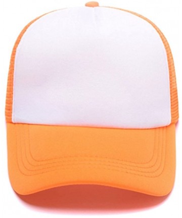 Baseball Caps Classic Cotton Adjustable Baseball Plain Cap-Custom Hip Hop Dad Trucker Snapback Hat - Trucker Orange - CS17Y0N...