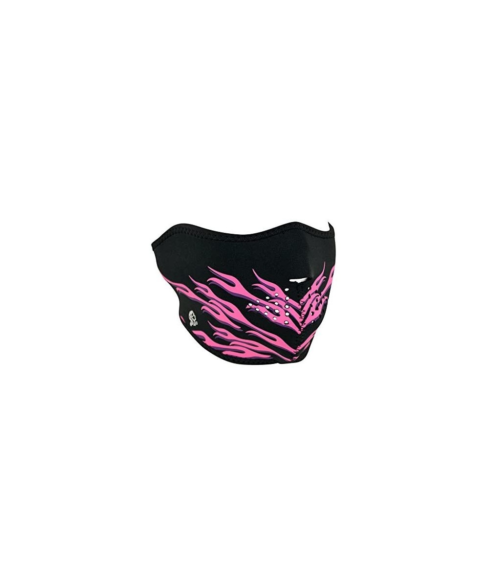 Balaclavas Neoprene Half Face Mask- Pink Flames - Pink Flames - Half Mask - C711410UAFV $15.15