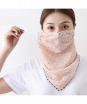 Balaclavas 2pcs Women Floral Face Mask Dustproof Ice Silk Neck Gaiter Protector Ear Loops Collar Bandana Scarf Balaclava - CH...