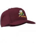 Baseball Caps Navy Seabees Symbol Embroidered Cap - Maroon - CL11QLM4PEF $35.72