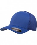 Baseball Caps Custom Hat Flexfit 6277 6533 Delta & More Embroidered. Your Own Text Curved Bill - Royal Fiber Mesh - CU18EZEMO...