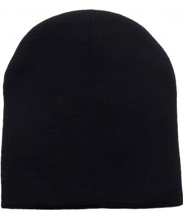 Skullies & Beanies Women/Men Basic Solid Color Warm Knit Ski Snowboarding Beanie Hat - Black - CZ11BHCU18N $16.04