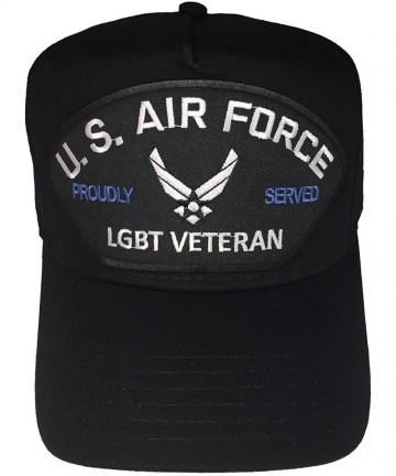 Sun Hats USAF LGBT Proudly Served Veteran Hat - Black - Veteran Owned Business - CN185DQDM6D $30.12