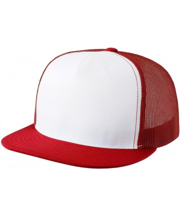 Baseball Caps Yupoong Classic Two Tone Trucker Snapback Hat - 6006 (One Size- Red/White/Red) - CR11LMLW4L1 $26.40