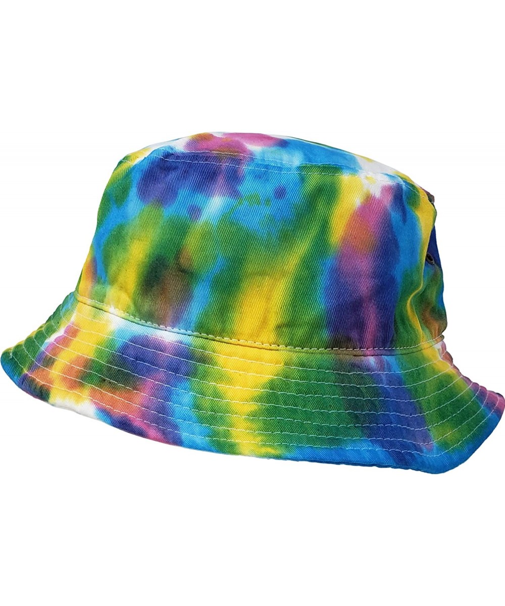 Bucket Hats Bucket Hat Vintage Outdoor Festival Safari Boonie Packable Sun Cap - Tie Dye a - Rainbow - C6195I4S3XN $22.93