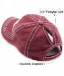 Baseball Caps Exclusives Hatsandscarf Washed Distressed Cotton Denim Ponytail Hat Adjustable Baseball Cap (BT-761) - CM18RDRY...