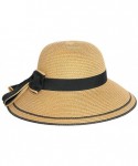 Sun Hats Women's Summer Sun Beach Straw Hat Foldable Bowknot Hat UPF 50+ - Brown - CK18TNRRNCL $33.91