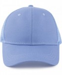 Baseball Caps Women's Ponytail Baseball Cap Messy High Bun Adjustable Plain Trucker Dad Hat - Mesh-light Blue - CJ18NQD2IC3 $...