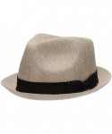 Fedoras Men's Summer Lightweight Linen Fedora Hat - A Natural - C512GW4A6RF $23.92
