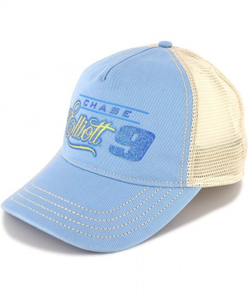 Baseball Caps Ladies Chase Elliott Vintage Glitter Mesh Womens Hat Blue- White - CK18O43IOWO $34.66