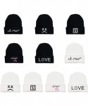 Skullies & Beanies Embroidered Knitted Hat- Fashion Beanies Kids Cuffed Plain Cap Men and Women Warm Wool - H02 - CG193LOSX95...