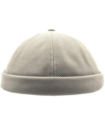 Skullies & Beanies Docker Leon Harbour Hat Watch Cap Breathable Mesh Design Retro Brimless Beanie Hat Unisex - Ct18-gray - C0...