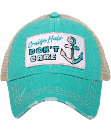Baseball Caps Cruise Hair Don't Care Baseball Hat - Trucker Hat for Women - Stylish Cute Ball Cap - Teal - C6197HRHMTS $34.28