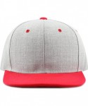 Baseball Caps 1300hg Plain Heather Grey Snapback Cap - Red - CJ126FW6O9J $12.90