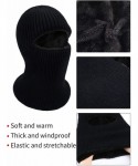 Balaclavas Full Face Knitted Balaclava Face Mask Winter Fleece Lined Ski Mask for Men Women Winter Favors Black - CD192C2SSWA...