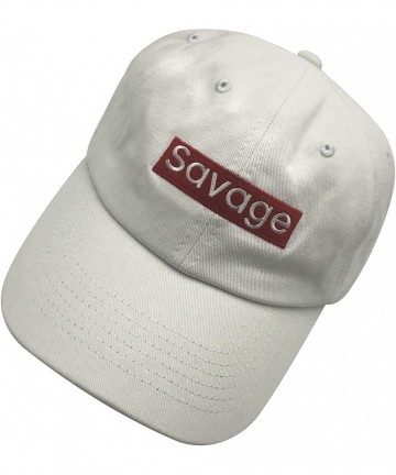 Baseball Caps Savage Dad Hat Baseball Cap Embroidered Dad Hat Adjustable Hats Cotton Cap - White - CY185X6CSUU $16.21