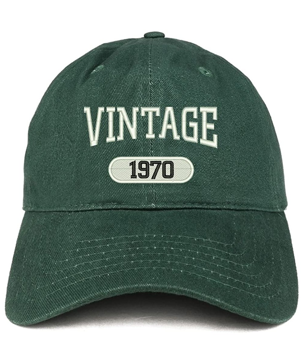 Baseball Caps Vintage 1970 Embroidered 50th Birthday Relaxed Fitting Cotton Cap - Hunter - CR180ZO529R $22.65