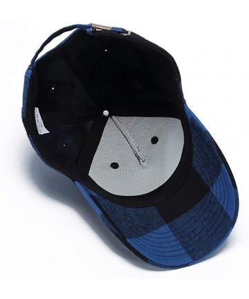 Baseball Caps Stylish Tartan Plaid Baseball Caps for Men Women Adjustable Outdoor Curved Visor Cotton Hats - Blueblack - CT18...