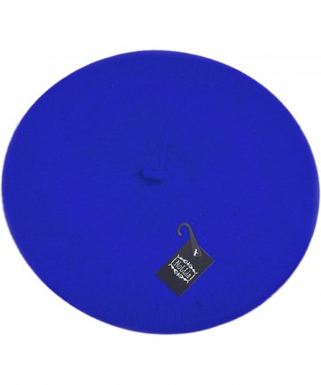 Berets Classic Solid Color Wool French Beret (Royal Blue) - CG11CS1GQUJ $13.30