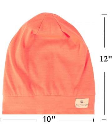 Skullies & Beanies Satin Silk Lined Sleep Cap - Beanie Slap Hat-Amazing Soft Chome Cap - Orange - CL18QTIHLCX $19.10