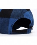 Baseball Caps Stylish Tartan Plaid Baseball Caps for Men Women Adjustable Outdoor Curved Visor Cotton Hats - Blueblack - CT18...