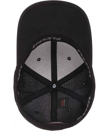 Baseball Caps Ultrafibre Airmesh Fitted Cap - Black - C9184EYMQSZ $28.91