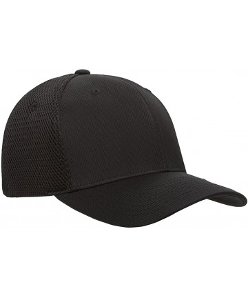 Baseball Caps Ultrafibre Airmesh Fitted Cap - Black - C9184EYMQSZ $28.91