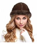 Bucket Hats Australia Shearing Sheepskin Lined Suede Bucket Hat Winter - 3 Color - Chocolate - C118KLKCRHN $52.28