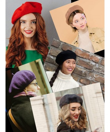 Berets French Style Lightweight Casual Classic Solid Color Wool Beret - Tan - CK11NIY6XPD $14.41
