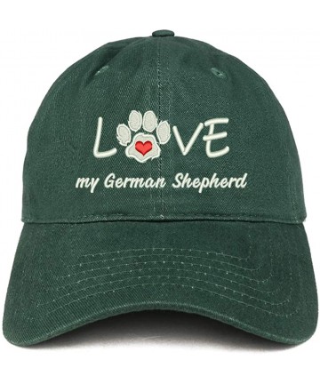 Baseball Caps I Love My German Shepherd Embroidered Soft Crown 100% Brushed Cotton Cap - Hunter - CN18T06Q3T8 $26.59
