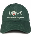 Baseball Caps I Love My German Shepherd Embroidered Soft Crown 100% Brushed Cotton Cap - Hunter - CN18T06Q3T8 $26.59