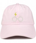 Baseball Caps Harry Glasses Embroidered Soft Cotton Adjustable Cap Dad Hat - Light Pink - C2185HSNM88 $25.24