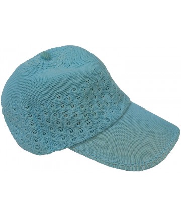 Baseball Caps Knit Polyester Baseball style cap [style 201] - Aqua Blue - CO11CYMXVRX $13.31