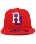 Baseball Caps Dominican Republic 3D Embroidered Flatbill Snapback Cap Flag - Red Red - C918CD7AXSE $20.24