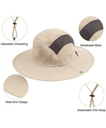 Sun Hats Outdoor Sun Hat for Men/Women UV Protection Wide Brim Beach Boonie Hat Quick Dry Summer Fishing Cap Solid Colors - C...
