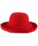 Sun Hats Women's Cotton Hat with Inner Drawstring and Upf 50+ Rating - Red - C81130G37DF $40.18