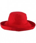 Sun Hats Women's Cotton Hat with Inner Drawstring and Upf 50+ Rating - Red - C81130G37DF $40.18