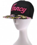 Baseball Caps Unisex Adjustable Baseball Cap Word Embroidered Floral Flat Bill Snapback Hat - Fancy (Hot Pink) - CJ11O2IYXCJ ...