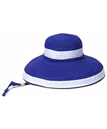Sun Hats Women's Gemini Ribbon Chin Strap Packable Sun Hat- Rated UPF 50+ for Max Sun Protection - Royal/White - CM18LE6AX3T ...