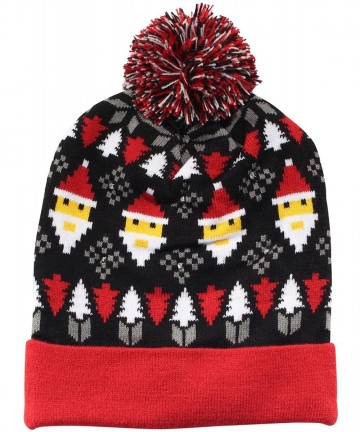 Skullies & Beanies Cozy Winter Christmas Theme Hat - Santa Heads - CQ18ESRCII4 $19.71