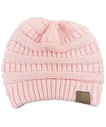 Skullies & Beanies Women Fashion Casual Crochet Knit Hats Skullies Beanie Hat Winter Warm Cap Skullies & Beanies - Light Pink...