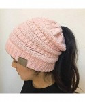 Skullies & Beanies Women Fashion Casual Crochet Knit Hats Skullies Beanie Hat Winter Warm Cap Skullies & Beanies - Light Pink...