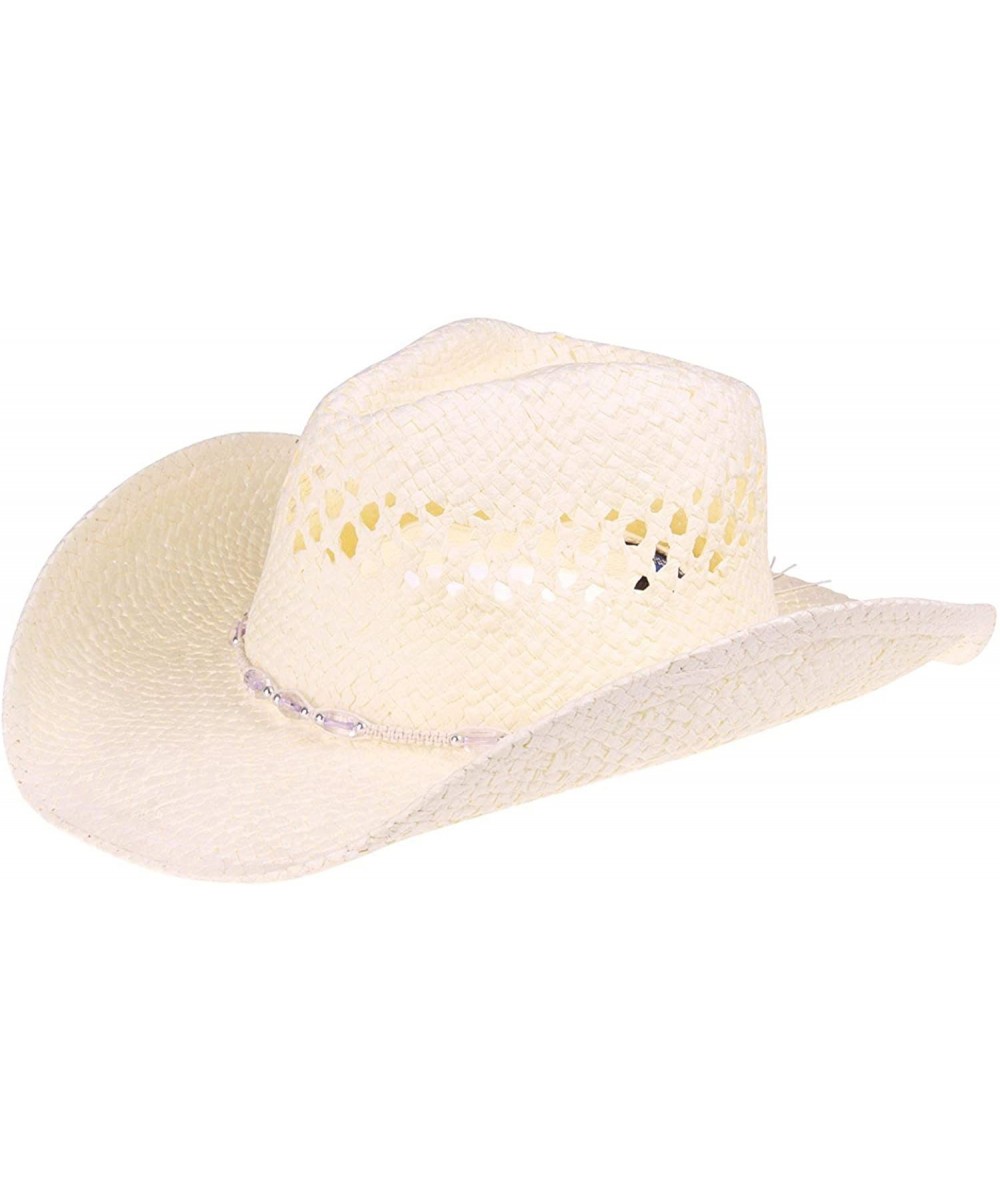 Cowboy Hats Western Outback Cowboy Hat Men's Women's Style Straw Felt Canvas - Natural - CH18Z3DL9I3 $21.42