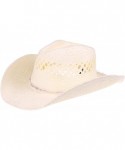 Cowboy Hats Western Outback Cowboy Hat Men's Women's Style Straw Felt Canvas - Natural - CH18Z3DL9I3 $32.13
