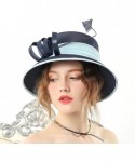 Bucket Hats Women Bucket Hats Chiffon Formal Dress Hat Elegant Feather Church Hats - Royal - C4186YOMW27 $55.58