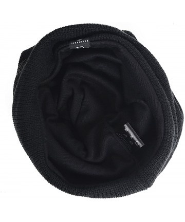 Skullies & Beanies Slouchy Beanie for Men Winter Summer Skull Cap Oversize Knit Hat - B318-black - C112MZABM31 $21.35