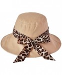Sun Hats Women Summer Beach Hat Foldable Sun Hats with UV Sun Protection Packable Summer Hats - Leopard Print-khaki - CL196XT...