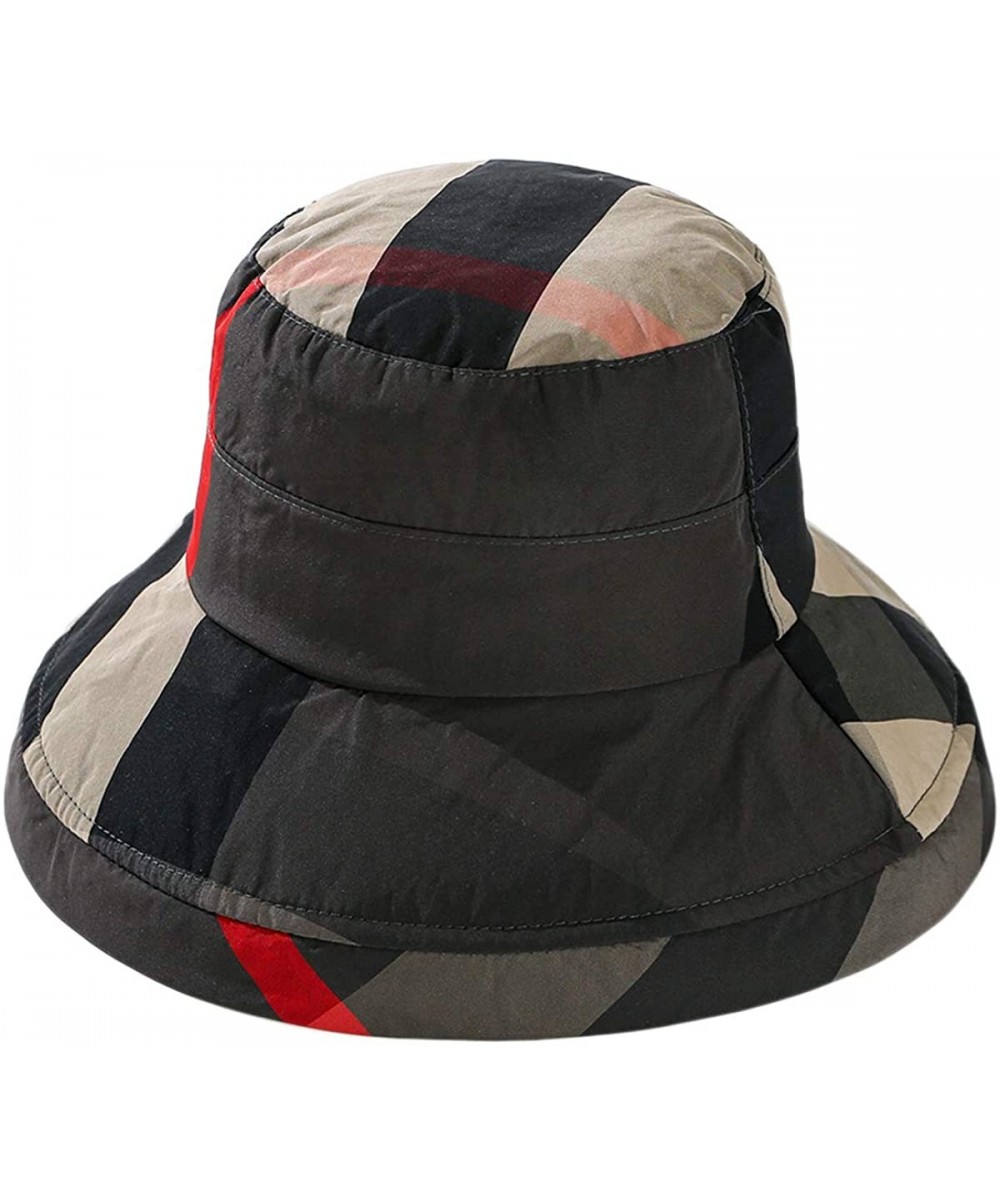 Sun Hats Womens Summer Beach Sun Hat Fold-Up Wide Brim Roll Up Floppy Outdoor Fishing Cap Adjustable UV Protection Hats - C71...